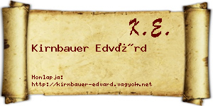 Kirnbauer Edvárd névjegykártya